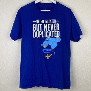 Disney Parks Aladdin Genie Often Imitated Never Duplicated Blue Shirt Sz Medium